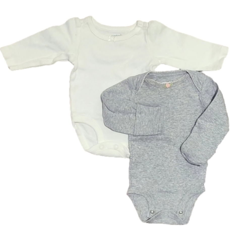 Set of 2 Newborn Long Sleeve Onesies